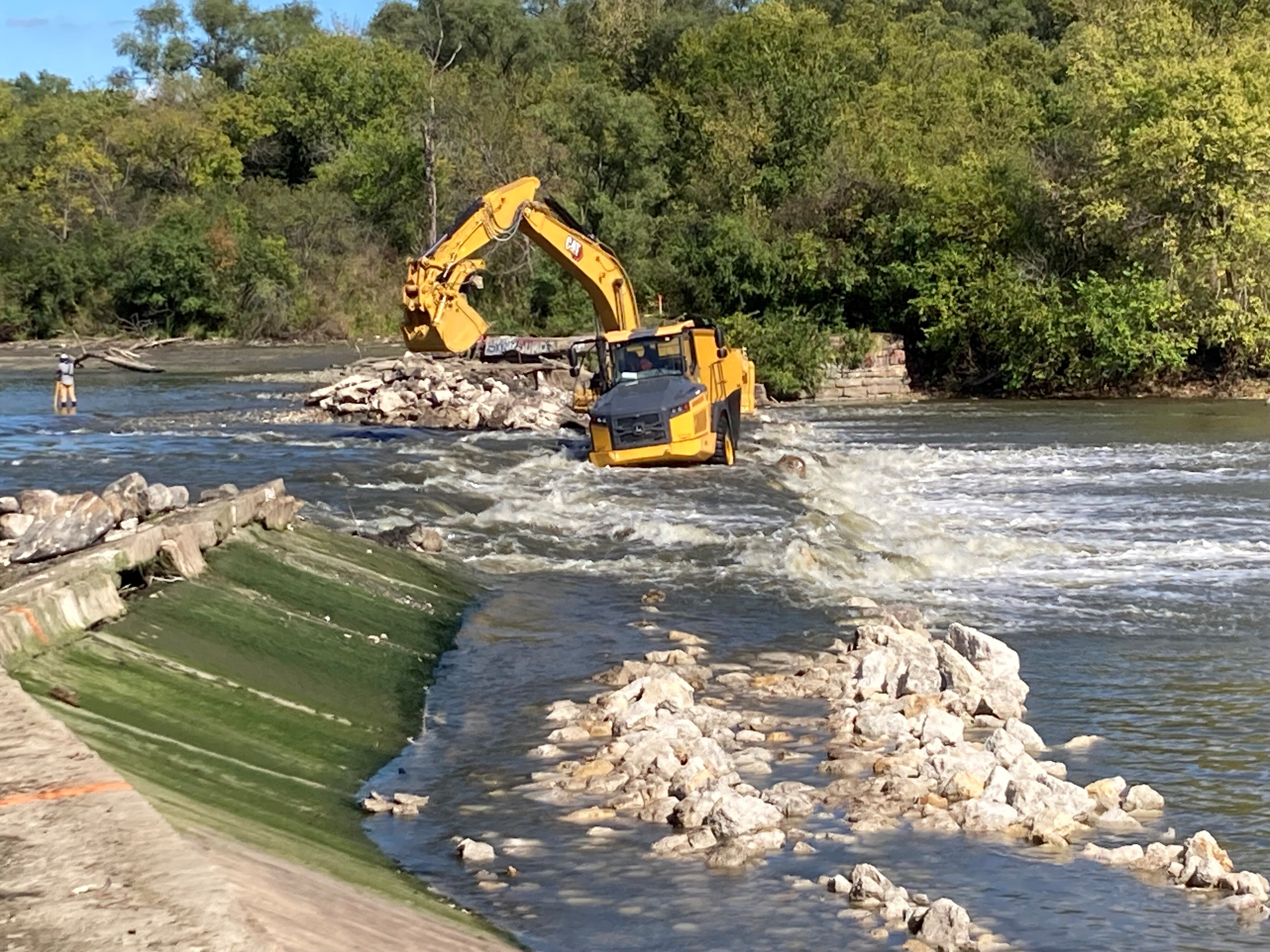 Haul truck on Causeway