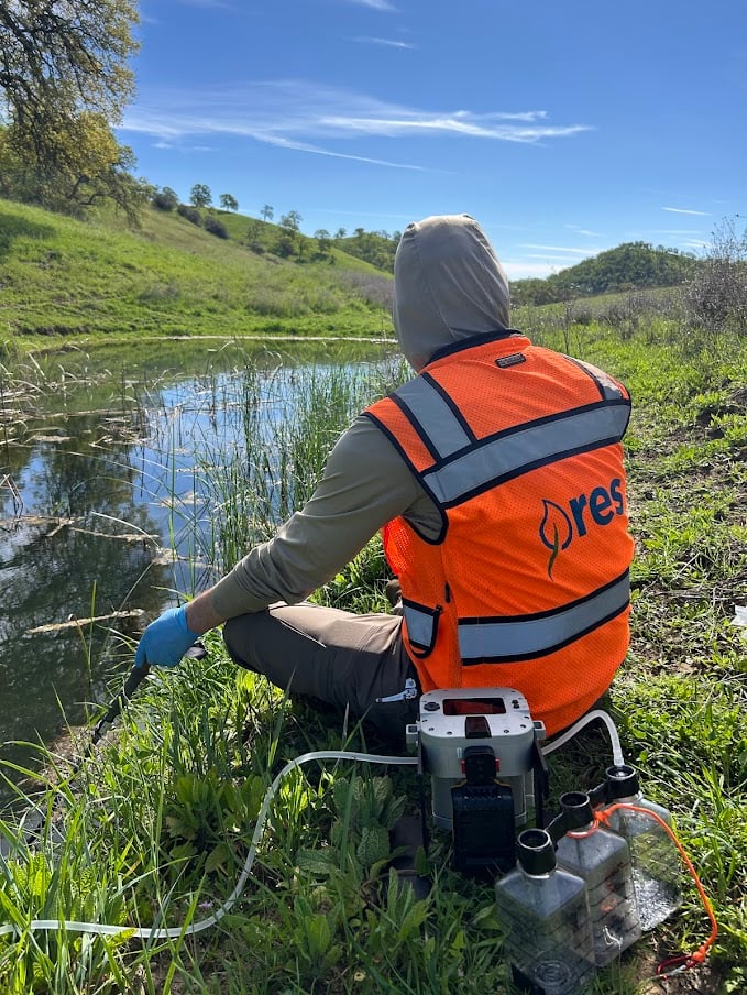 RES team conducting eDNA