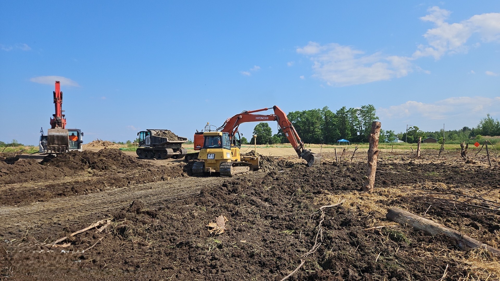 Wetland mitigation implemation in progress